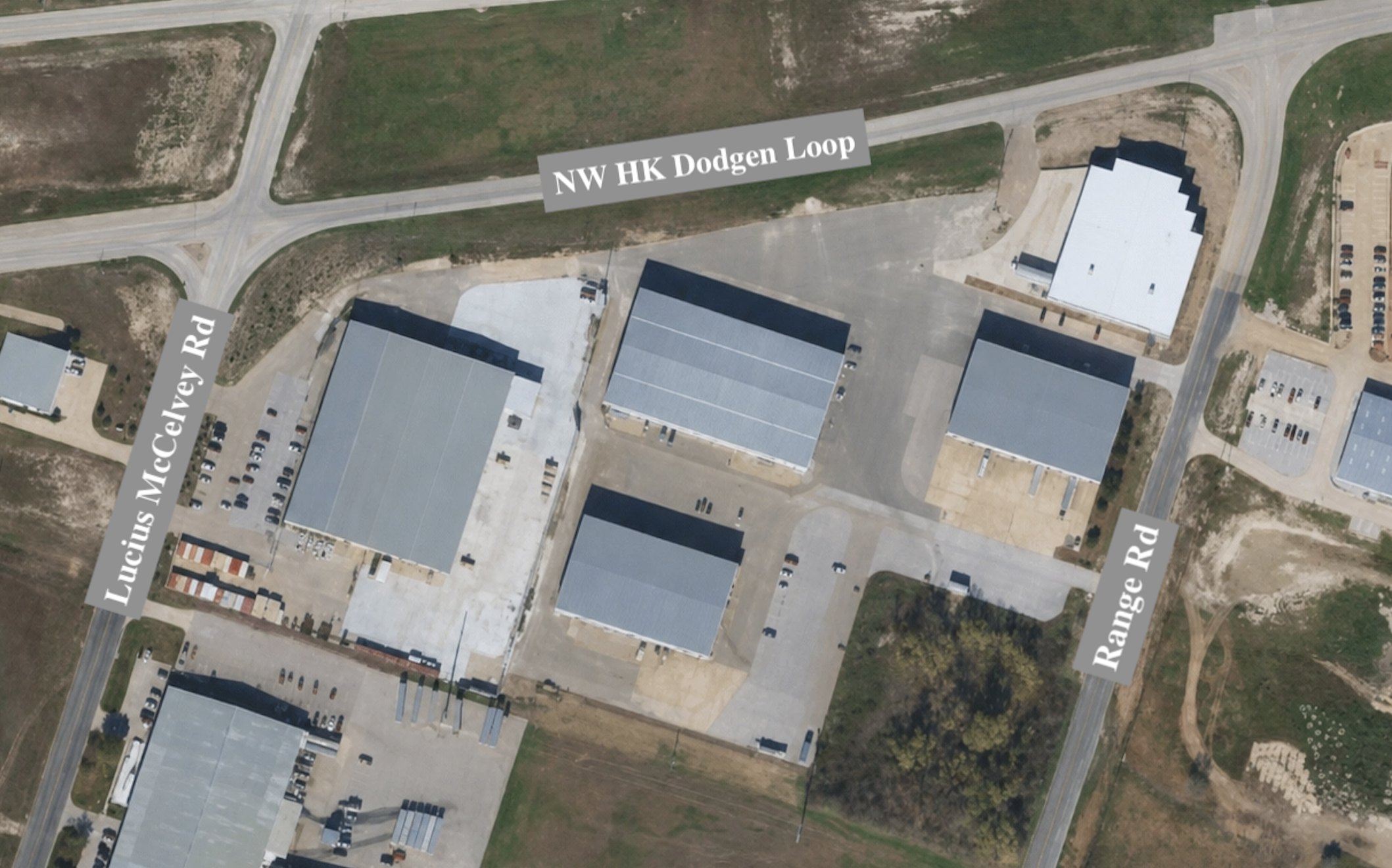 Aerial view of Range Road Industrial Park
